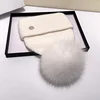 2023 Real Natural Fur Pom Poms for Hats Angora Rabbit Fur Winter Hat for Women Knit Beanies Designer Hat Female Warm Soft Cap 3