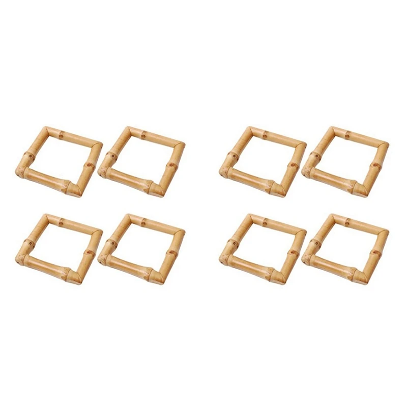 

Набор из 8 деревянных бамбуковых колец для салфеток, ротанговый натуральный держатель для салфеток ручной работы, кольца, украшения для стола