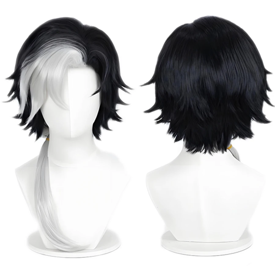 Cospay Wig Anime DMcos Personality Five - Beneath the Truth - Joseph Short Hair Black White Ombre Synthetic Hair Wigs