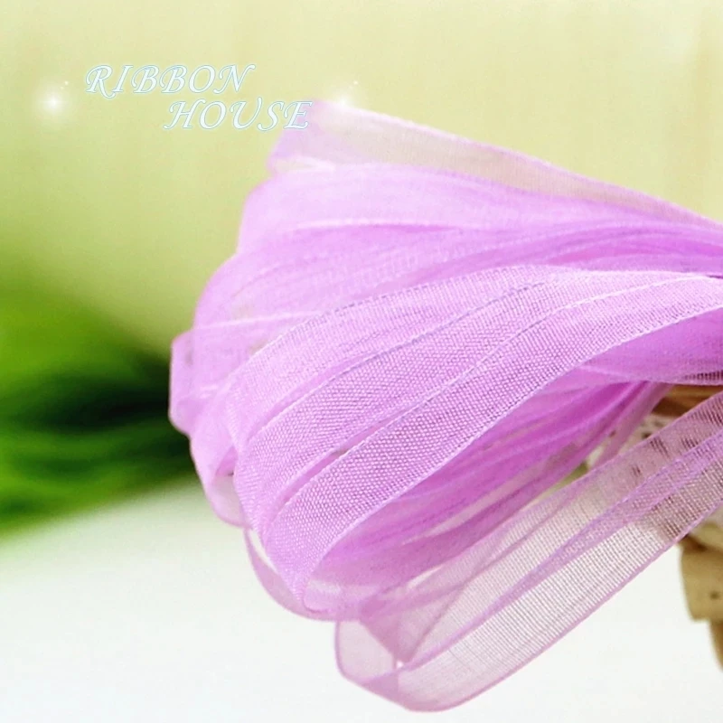 (40 meters/pack) 1/4''(6mm) Organza Ribbons Wholesale Gift Wedding Christmas Decoration Wrapping ribbons Handmade DIY