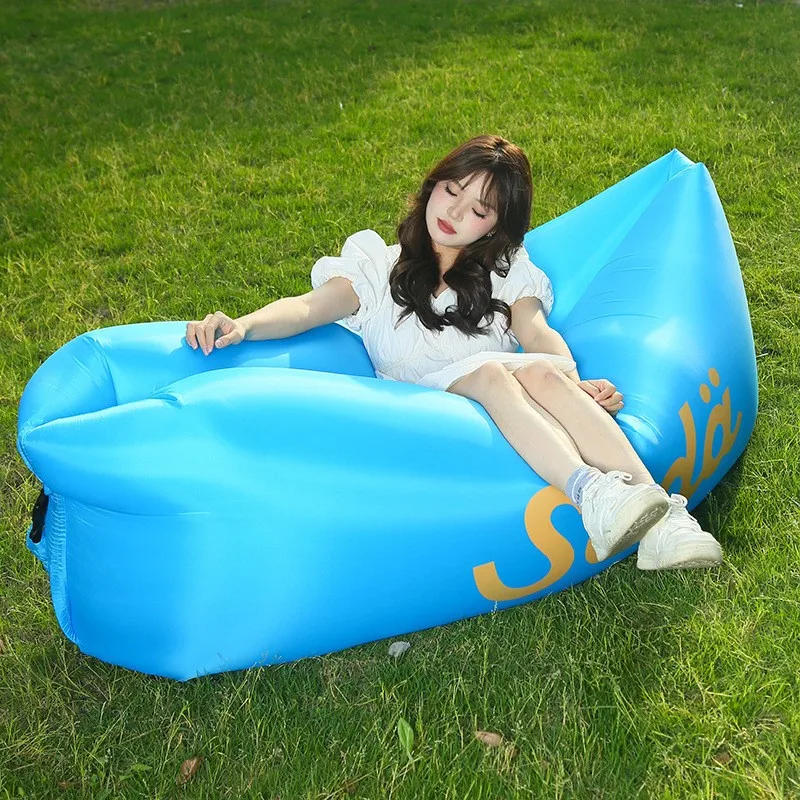 Outdoor Portable Lazy Inflatable Sofa Water Beach Grassland Park Air Bed Sofa Foldable Sleeping Bag Music Festival Party
