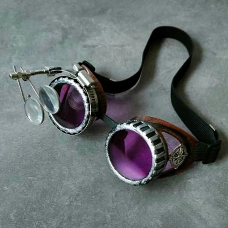 Vintage Steampunk Goggles Cosplay Glasses Eyewear Costume Accessory Riding Glasses Breathable Headband Glasses Durable 5