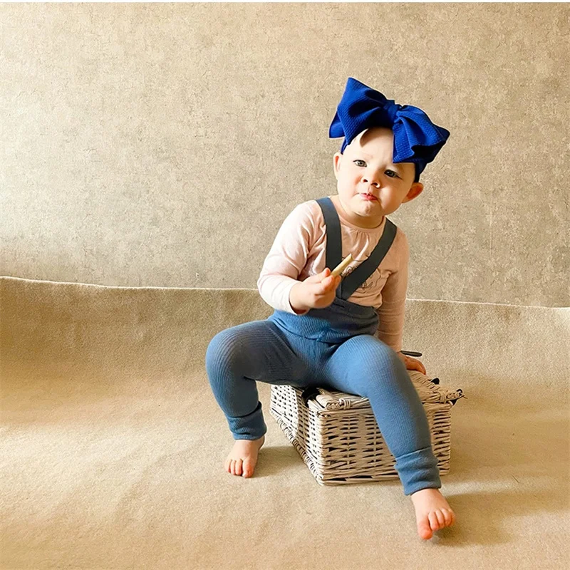 0-2Y Cute Solid Newborn Baby Autumn Winter Warm Tights Pantyhose Cotton Knitting Girls Boys Soft Cotton Suspender Bottom Pants