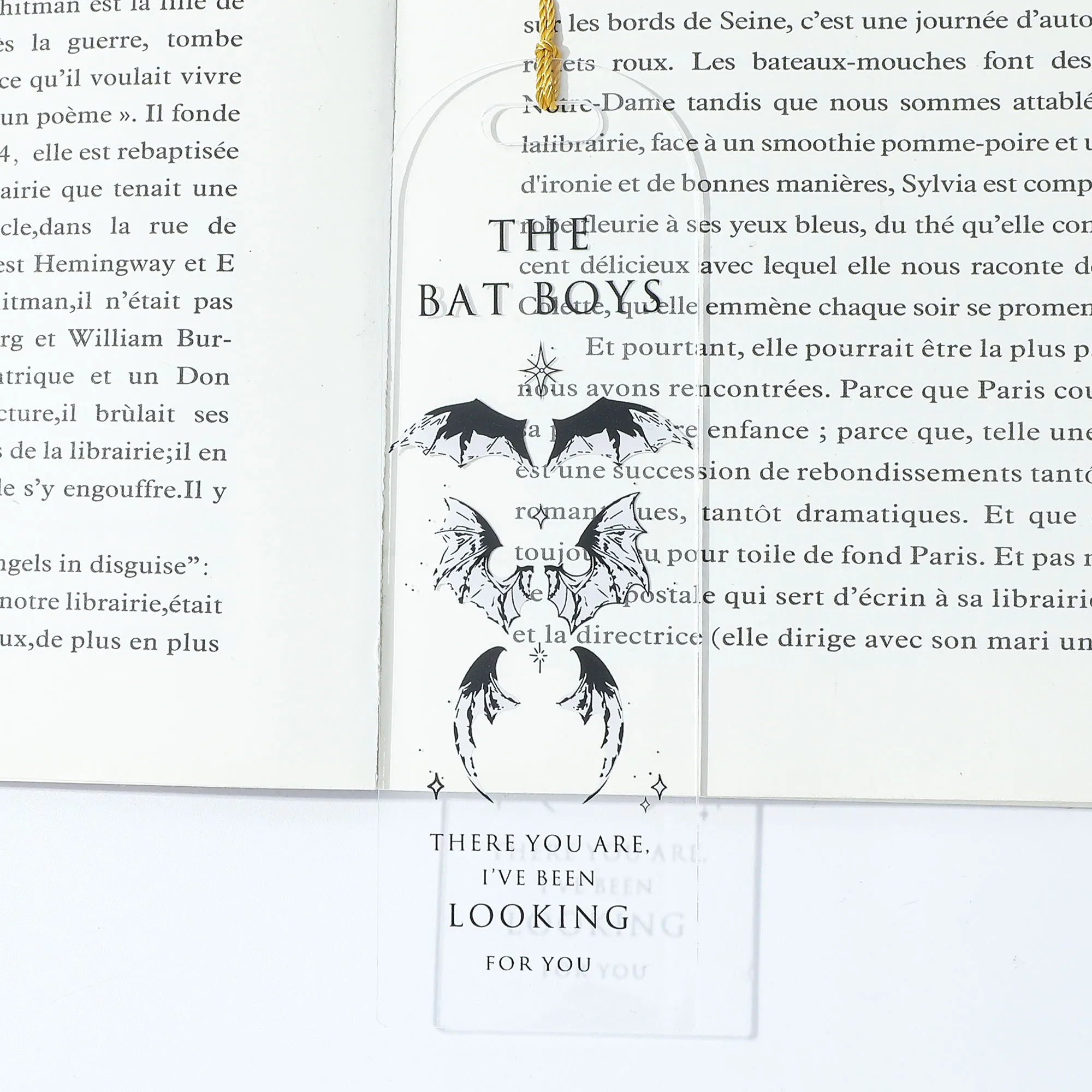 Acotar Gothic Clear Feather Moon Star Pattern Acrylic Bookmark Book Accessories for Women Readers Book Lovers Fantasy Gifts