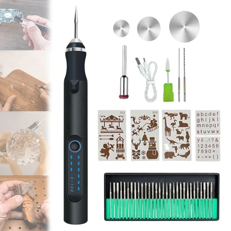 WCS-Engraving Pen, Engraving Pen For Metal, Wood, Glass And Plastic, Professional Engraving Pen Kit Tool