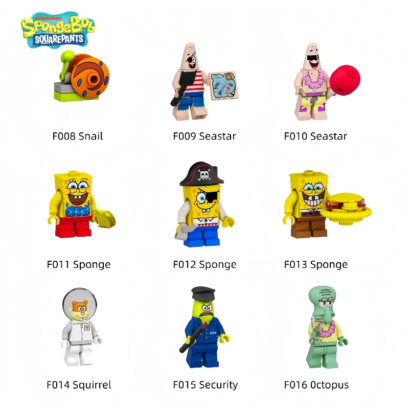 SpongeBob Patrick Star Blocks Cartoon Anime Assembled Model Girls Boys Small Building Blocks Children Cute Educational Gifts