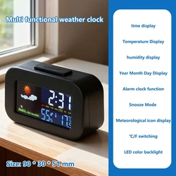 Color Display Weather Clock with Temperature & Humidity Monitor and LED Backlight Alarm Clock (Weather clock)