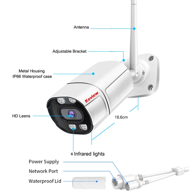 5MP 3MP 10CH NVR 와이파이 비디오 감시 키트, IP66 방수, Keview, 자동 페어링, 휴머노이드 감지