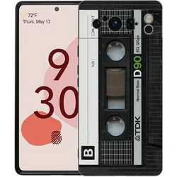 Retro Cassette Tape Style Shockproof Silicone Phone Case - Black Cover s for Pixel 6A (A1)