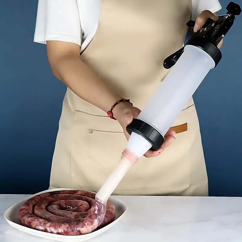 Manual Sausage Maker Manual Sausage Syringe Filler Homemade Stuffing Meat Machine Funnel Syringe sausage stuffing machine