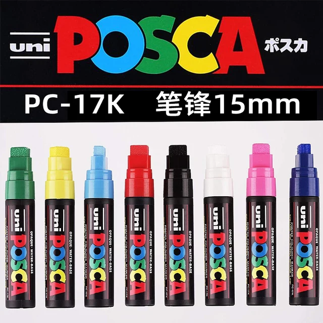 Uni POSCA-Juego de rotuladores PC-8K, bolígrafo de pintura de grafiti para  póster publicitario, pintura artística de graffiti, PC-17K - AliExpress