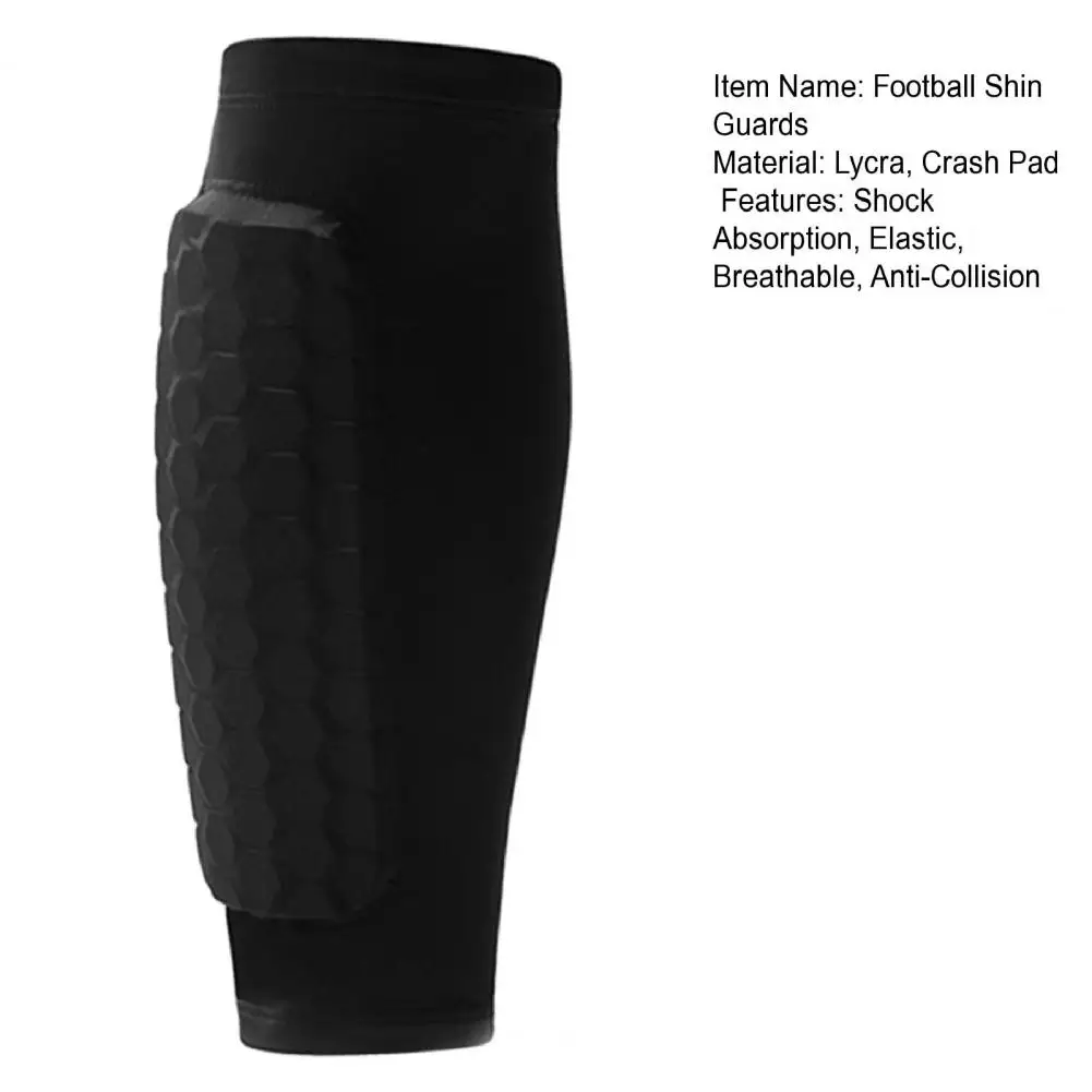 1 Pc Soccer Sports Shin Guard Compression Shin Sleeve with Honeycomb Pads Impact Resistant Calf Protection Gear for Football soccer shin guards shin guard pads