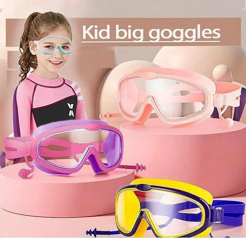 Kids Swimming Goggles Big Glass Len for Boy Girl