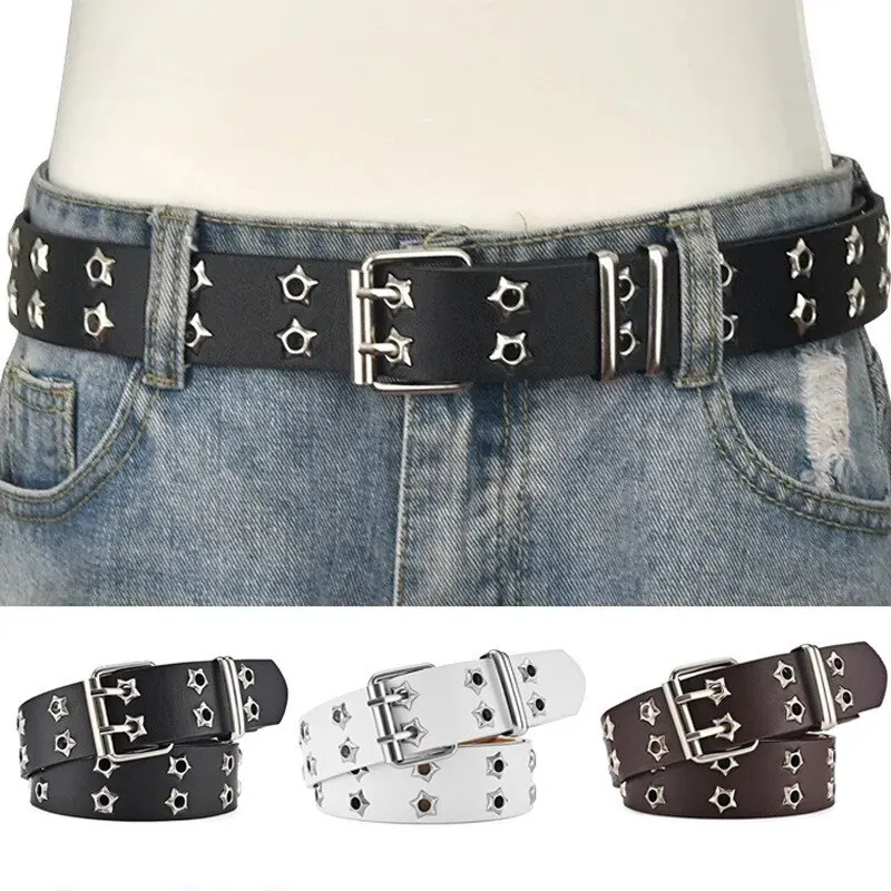 Y2K l Rivet Belt PERSONSOUL似 Fashion Rivet Y2K Shield Microfiber Leather Belt – GTHIC