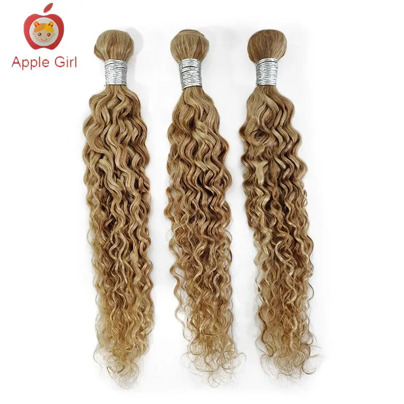 Applegirl P27/613 Water Wave Highlight Hair Ombre Hair 3 o 4 Bundles 2 Tone Color Human Hair Weave capelli Remy brasiliani