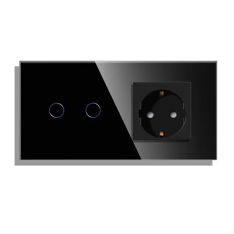 Bingoelec EU Standard Black Sockets and Switches with Crystal Glass Panel Sensor Switch with Socket Home Improvement 4 Bingoelec EU Standard Black Sockets and Switches with Crystal Glass Panel Sensor Switch with Socket Home Improvement - Image 4