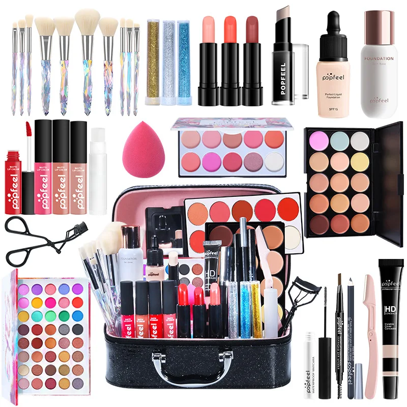 Makeup Kit Full Set Box Eyeshadow Plate Powder Blush Foundation Multifunctional for Miss Women eye makeup set makeup set makeup kit makeup gift box
