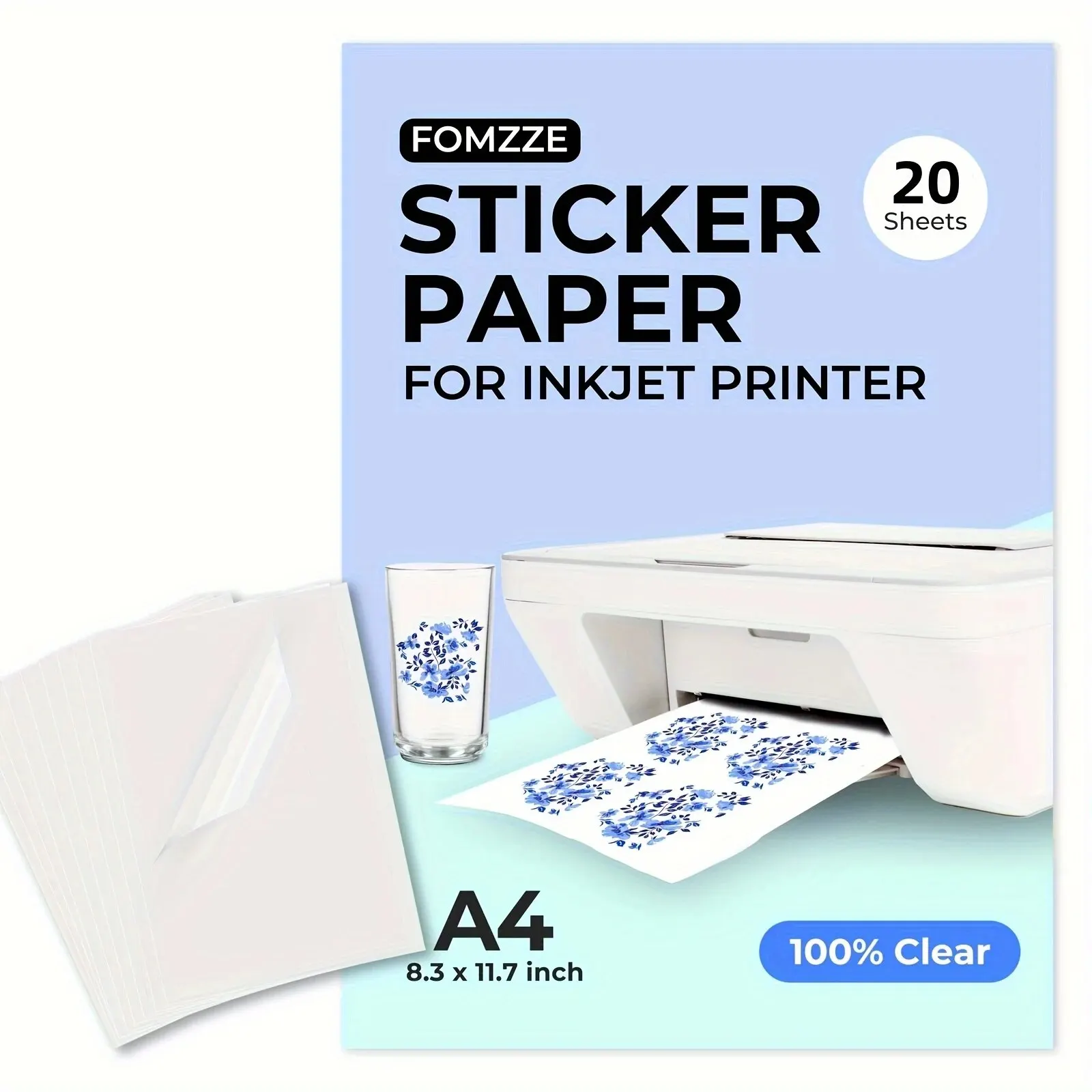 Crystal-100-Clear-Printable-Vinyl-Sticker-Paper-for-Inkjet-Printer-A4 ...