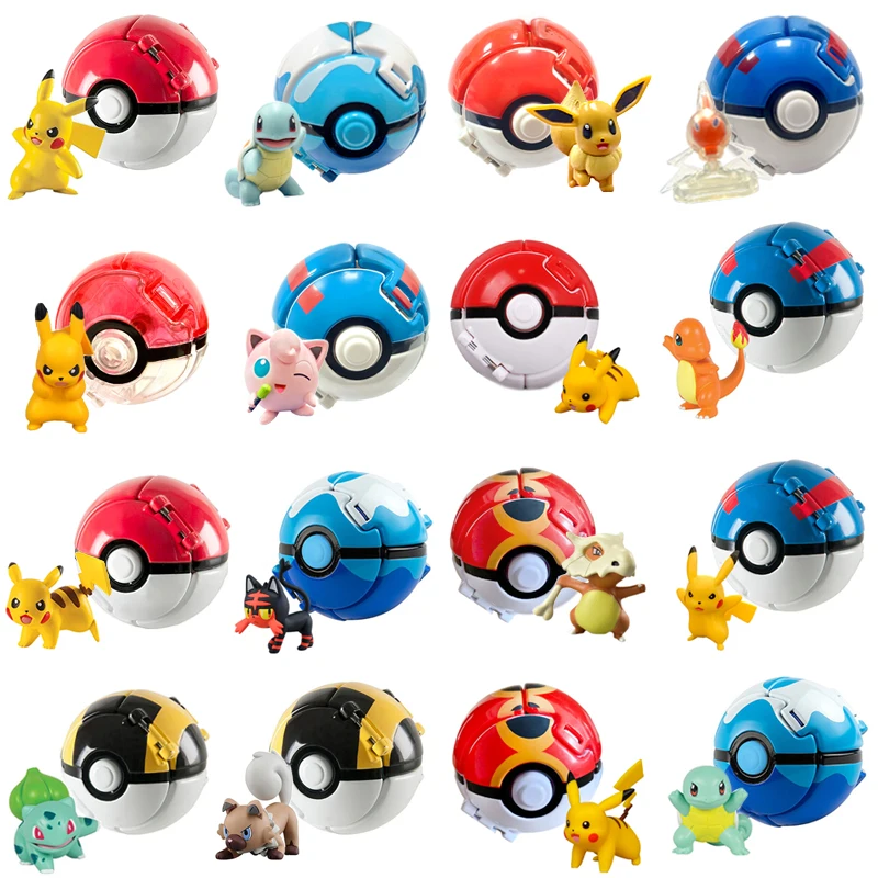 Vendita Calda Pokemon Ball Pikachu Pokeball Series Anime Figure Abra Litten Charizard Bulbasaur Pokeball Toys Per Regali Per Bambini