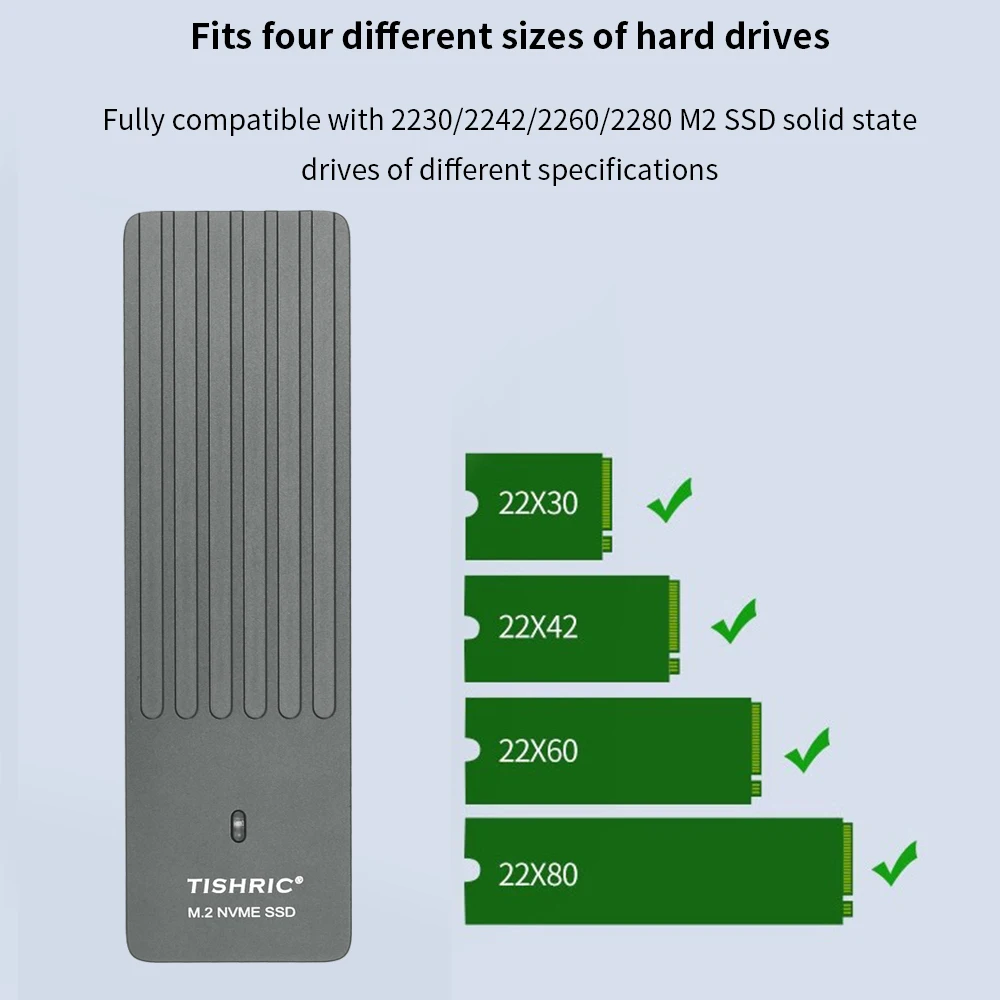 M2 NVME SSD Enclosure M Key 10Gbps Type C 5MM Ultra-thin External Hard Drive Case Adapter SSD Adapter Hard Drive Adapter
