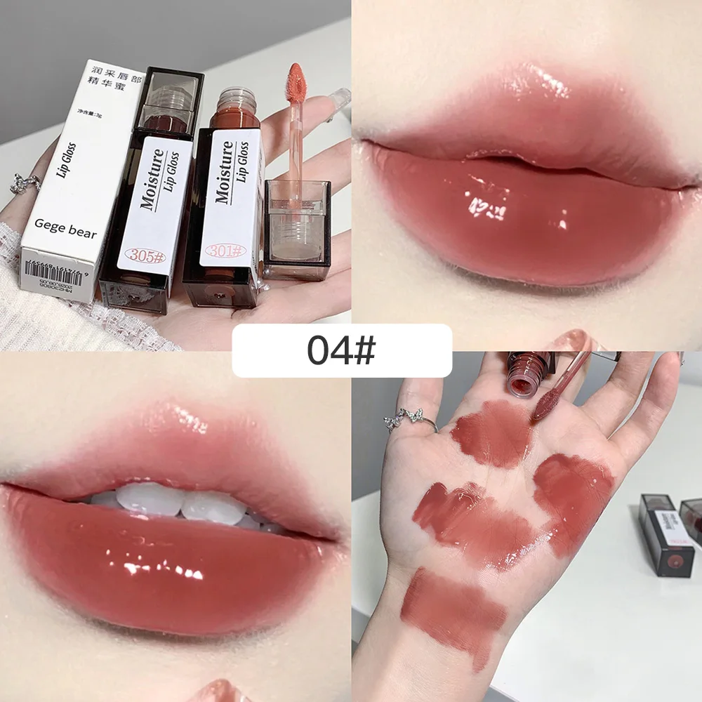 Lip Gloss Gege Bear Moisture Transparent Premium Tube Long Last Non Sticky Vegan Tinted