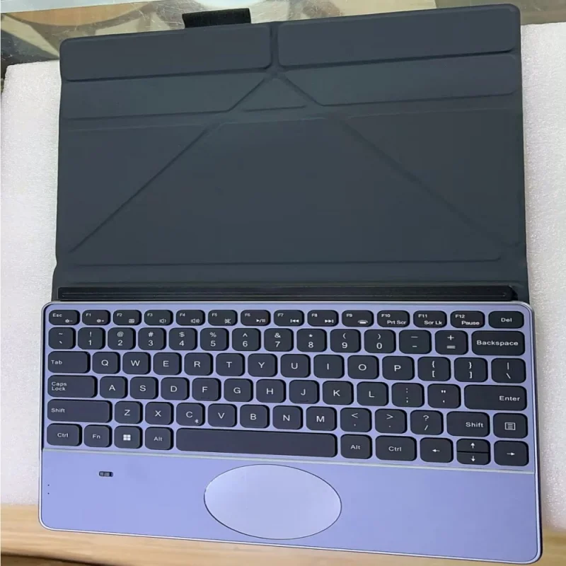 Wireless Bluetooth Folding Keyboard 10.5&ldquo;+10.5&rdquo; Dual Screen Laptop PU Leather Concealable Touchpad Portable Keyboard
