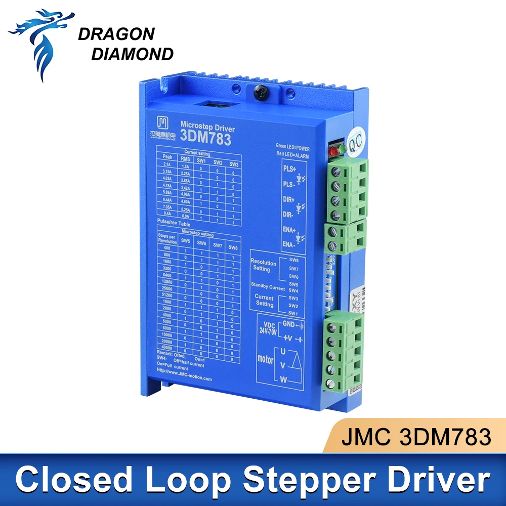1pc JMC 3상 디지털 스테핑 하이브리드 드라이버 3DM783 1.89-8.26A 57mm 86mm 모터 DC36V-70V 포함
