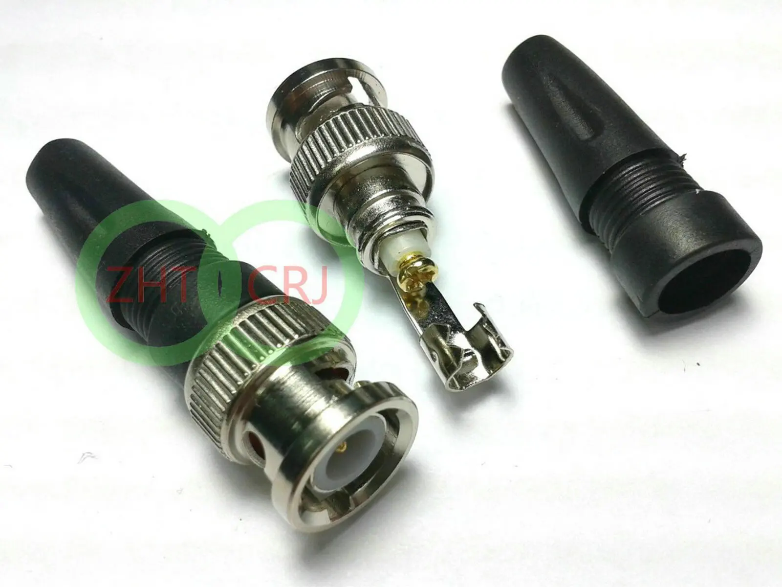 Coaxial Cable Connector BNC Male Plug Pin Cables Soldering Iron Plastic Tail 5pcs RG59