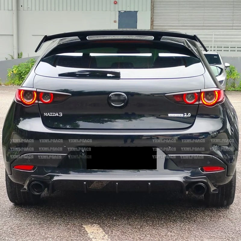 Per Mazda 3 Axela Hatchback 2020-2025, Spoiler Posteriore in ABS Effetto Carbonio, Alettone per Cofano Bagagliaio, Decorazione Auto - Image 5