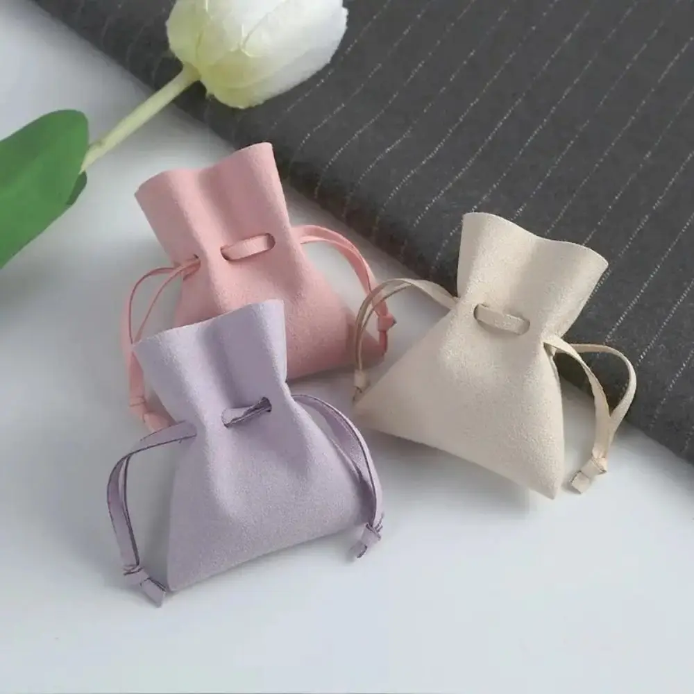 

Drawstring Macaron Color Storage Bag Storage Organization Dustproof Earrings Necklace Packaging Bag Wrapping Solid Color