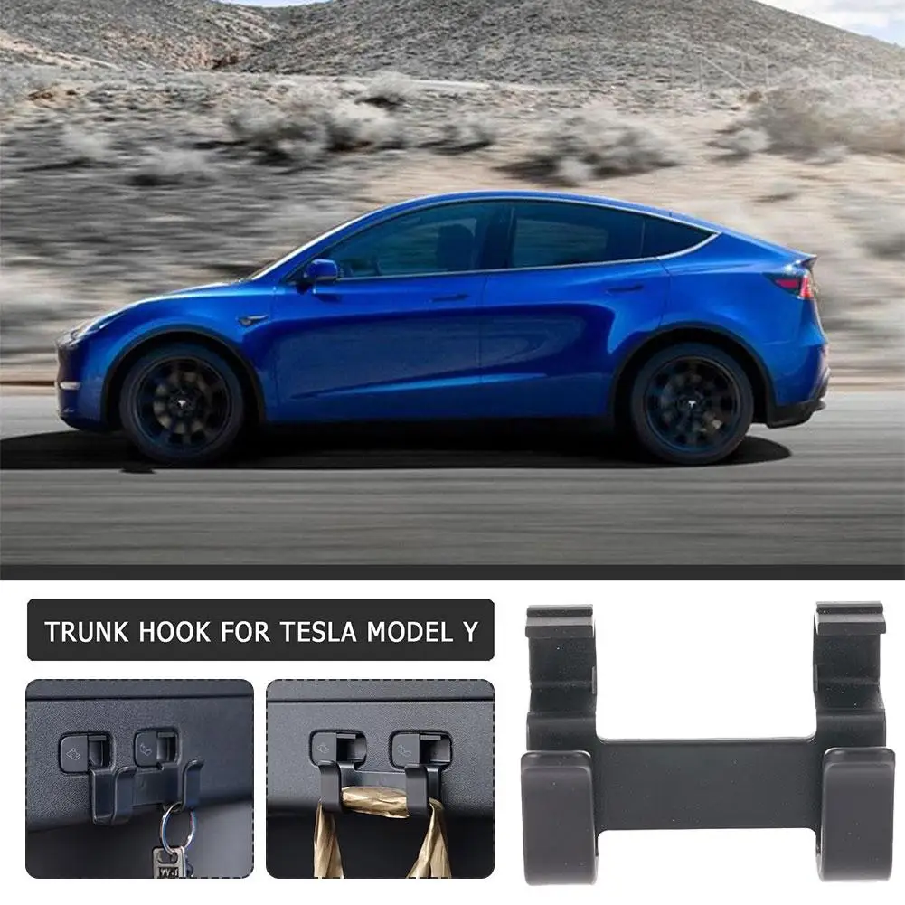  for Tesla MODEL Y 2023 Rear Trunk Hook Storage Holder for Luggage Bag Umbrella Hanger ABS Hooks Interior Accessories