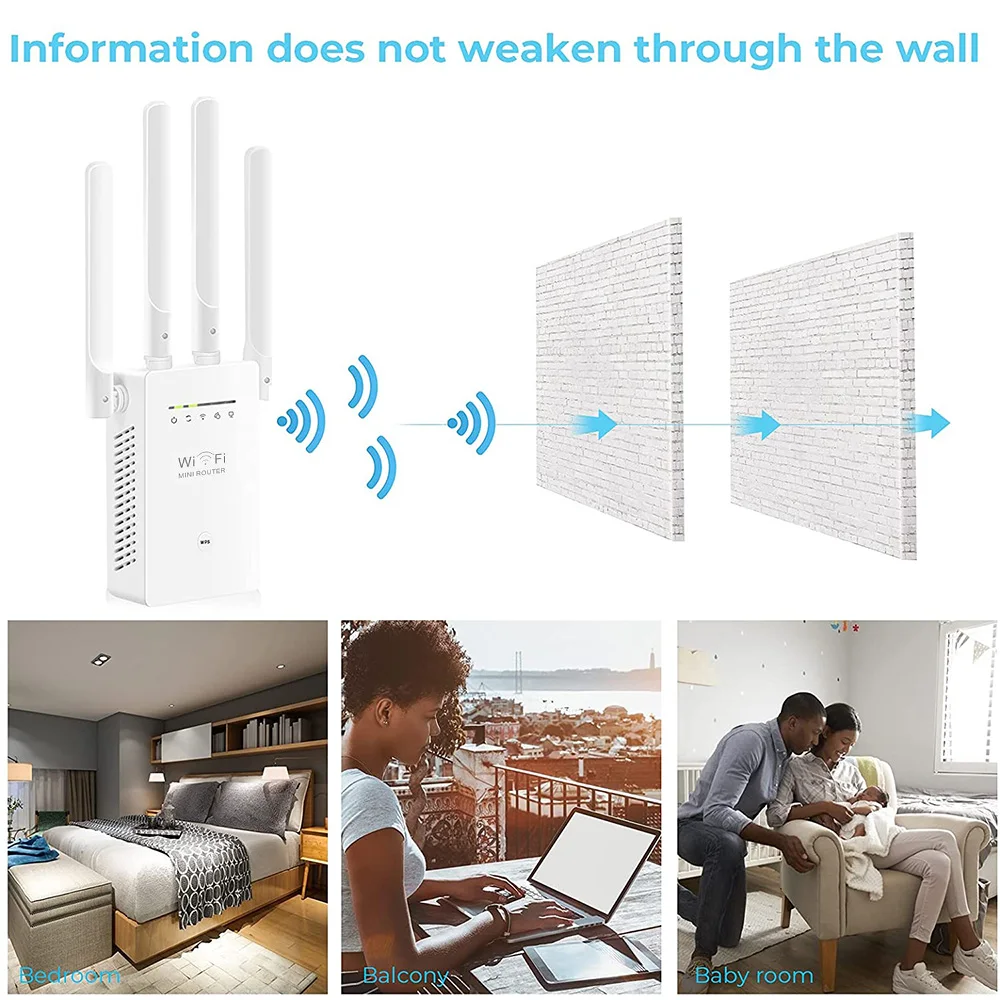 WiFi Extender Signal Booster Up to 5000sq.ft and 50 Devices, WiFi Range  Extender, Wireless Internet Repeater, Long Range Amplifier with Ethernet  Port