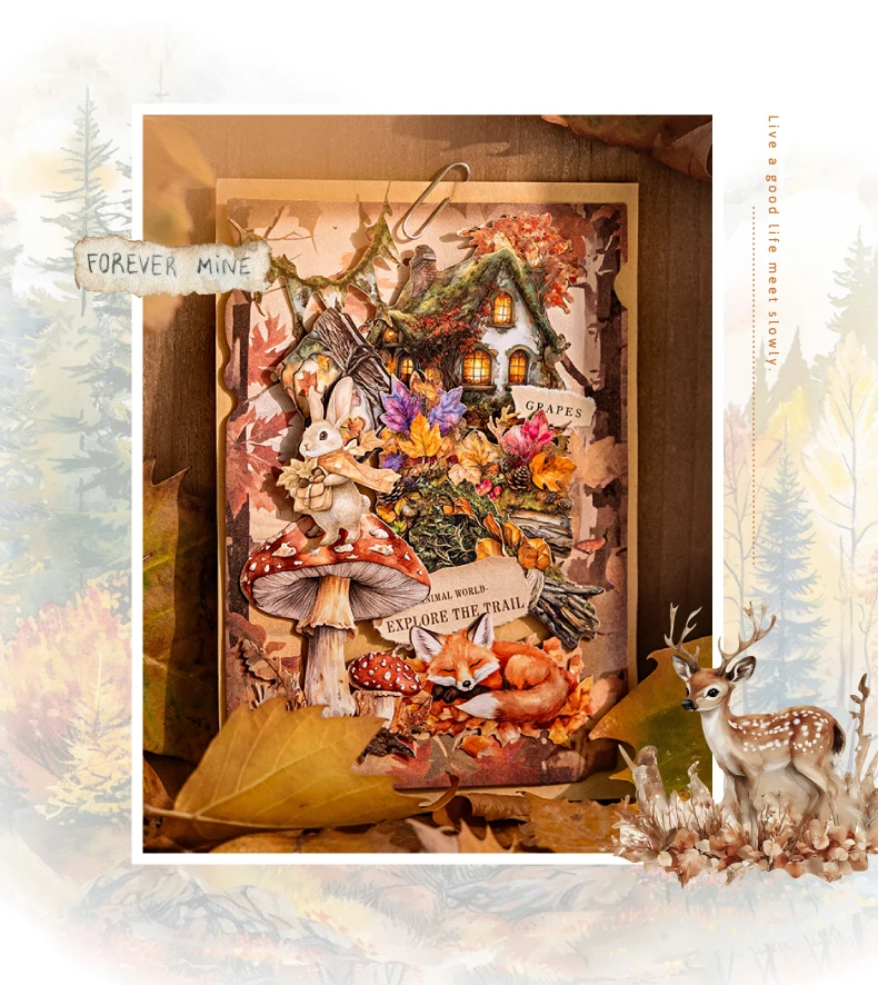 30 teile/paket Ins Herbst Landschaft Aufkleber papier Materialien Collage Schreibwaren Dekor Tagebuch DIY Scrapbooking liefert – Detail 16
