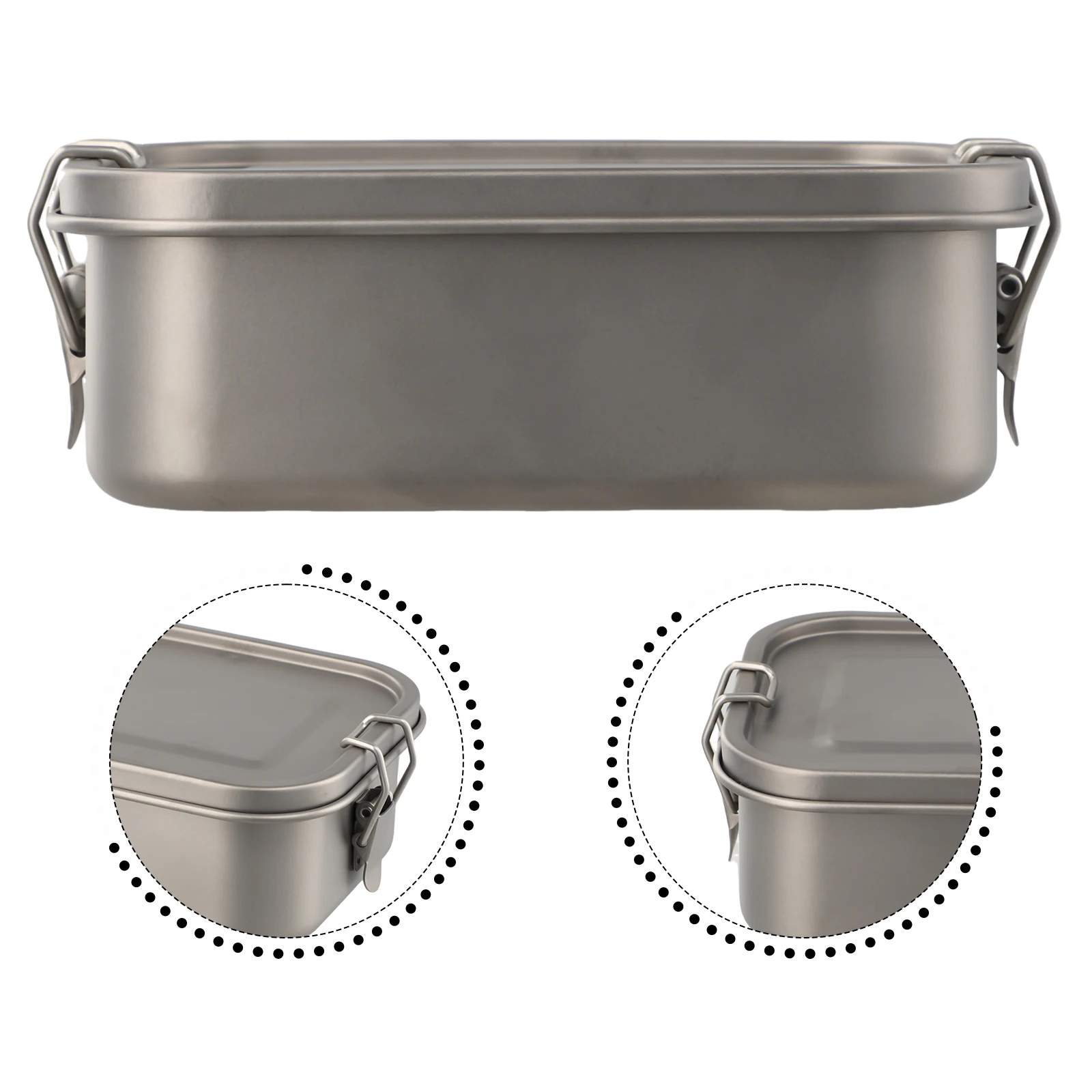 

Brand New High Quality Durable And Practical Lunch Box Portable 17 * 12.2 * 6cm 172g / 6.1oz No Handle Titanium