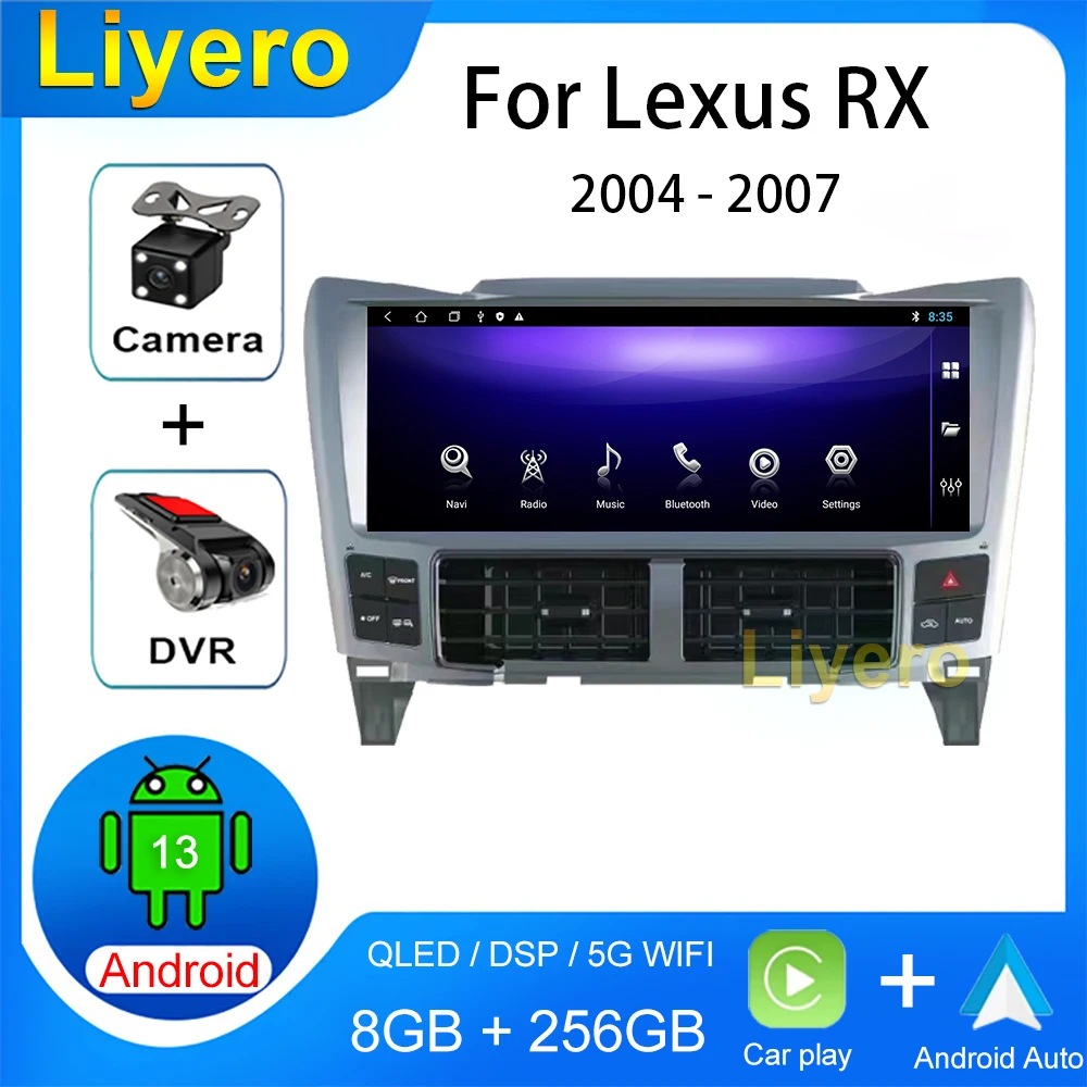 

12.3" Car Radio For Lexus RX300 RX330 RX350 RX400 RX450 2004-2007 CarPlay Android Auto GPS Navigation Player Video Stereo DSP 4G