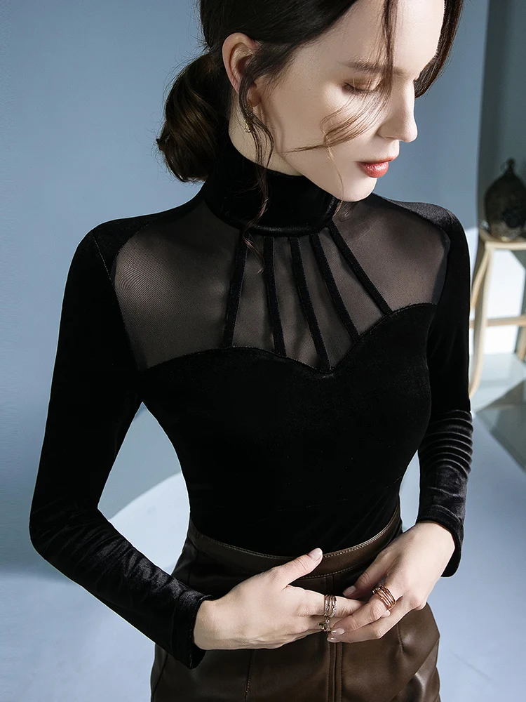 ★人気★【COVERNAT】★VELVET STRIPE COLLAR LONG SLEEV.E★ ☆COVERNAT☆Velvet Striped Collar Long Sleeve