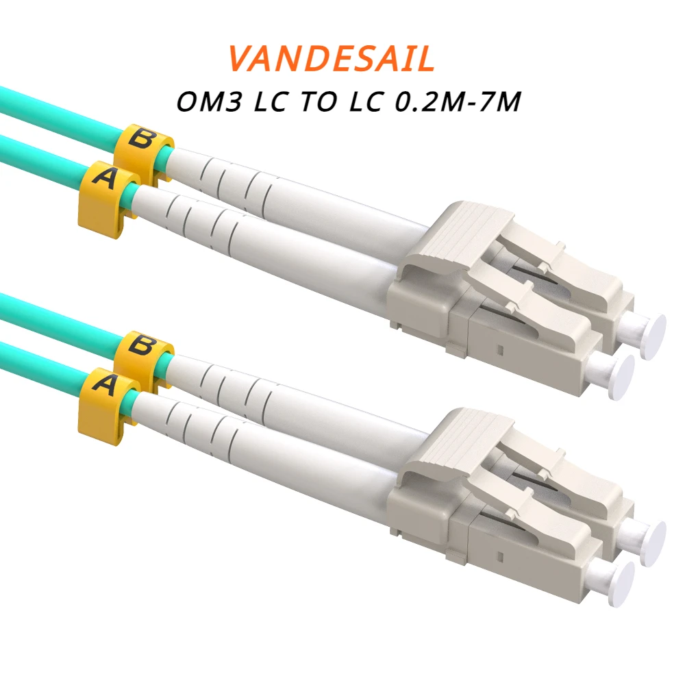 Fiber Optic Cable Vandesail OM3 LC-LC 0.2m/0.5m/1m/2m/3m/5m7m Duplex Fiber Patch Cable 10G Internet Multimode SFP LSZH Jacket 1 Piece