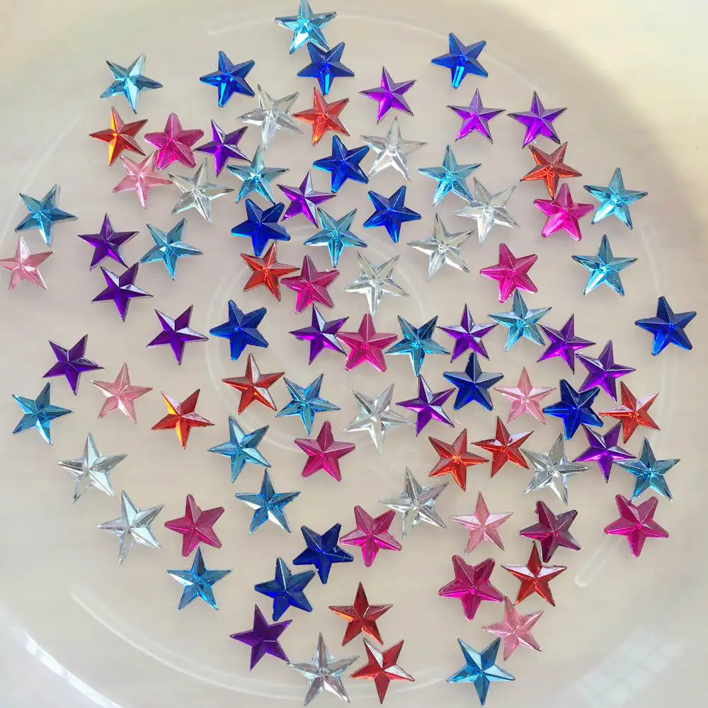 200pcs 10mm 크리스탈 별 모양 장식 라인 석 스티커 플랫 백 돌 Applique 비 핫픽스 Strass 의류에 대 한