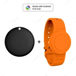 Smart Location Tag with Adjustable Silicone Wristband - Anti - Lost GPS and Bluetooth Tracker (1 Tag 1 Wristband)