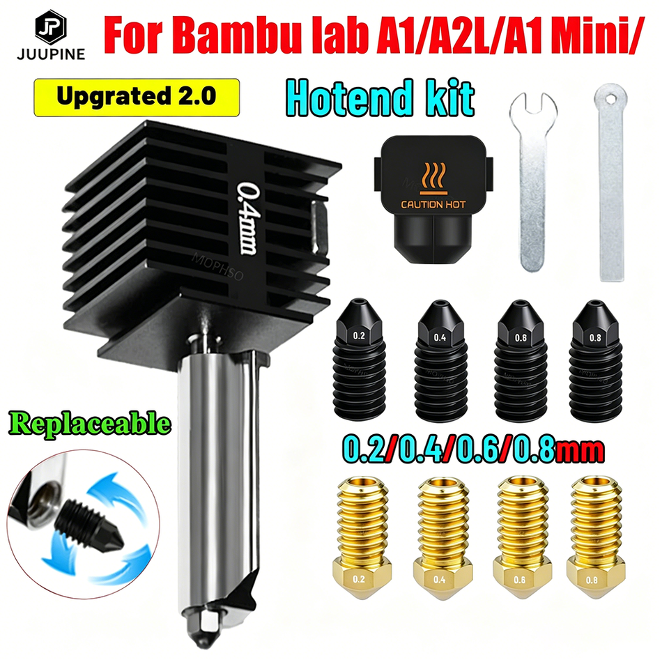 Upgrade 2.0 Hotend For Bambu Lab A1 Nozzle For Bambu Lab A1 Mini /A2L NozzleHardened Steel Nozzle For Bambulab A1 Hotend A1 mini