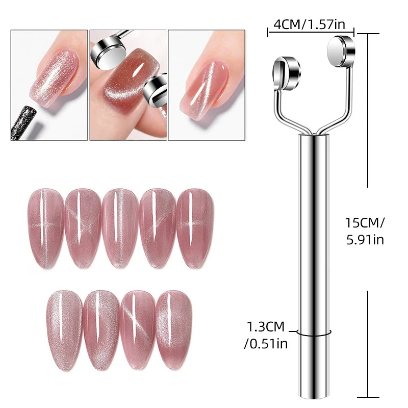 Double Head Strong 3 In 1 Y-Shaped Nail Magnet Cat Magnetic UV Gel Polish Nail Art Tools Manicure Art Magnet Stick Board