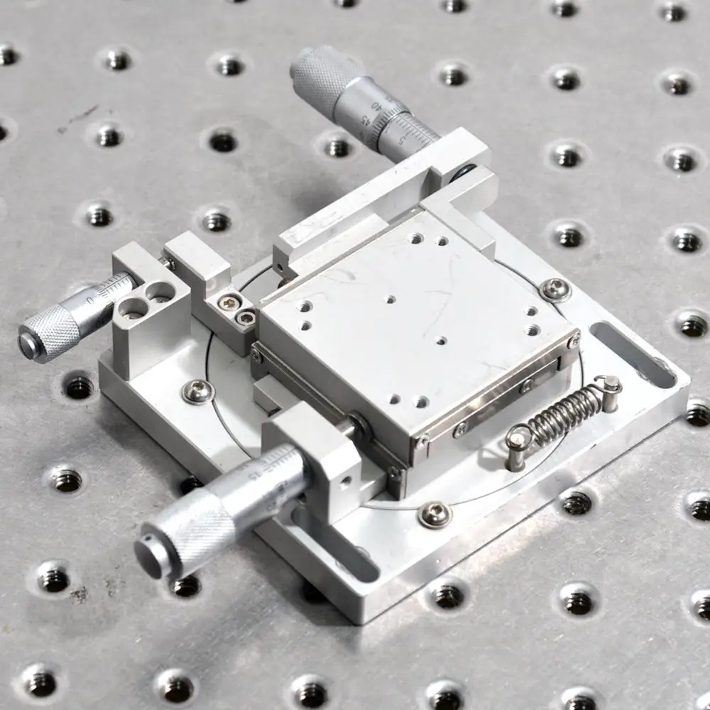 Micrometer Manual Adjustment Sliding Table XYR Axis Bidirectional Translation Table Rotating 