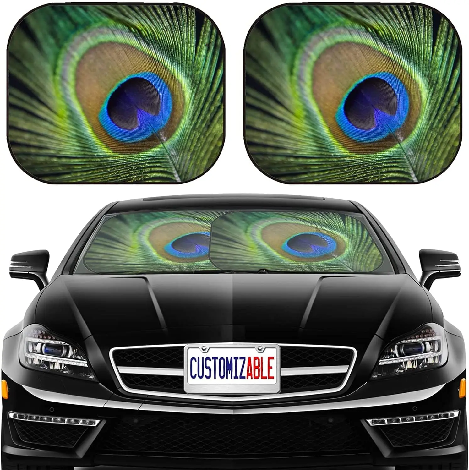 

MSD Car Sun Shade Windshield Sunshade Universal Fit 2 Pack, Block Sun Glare, UV and Heat, Protect Car Interior, Image ID: 189484