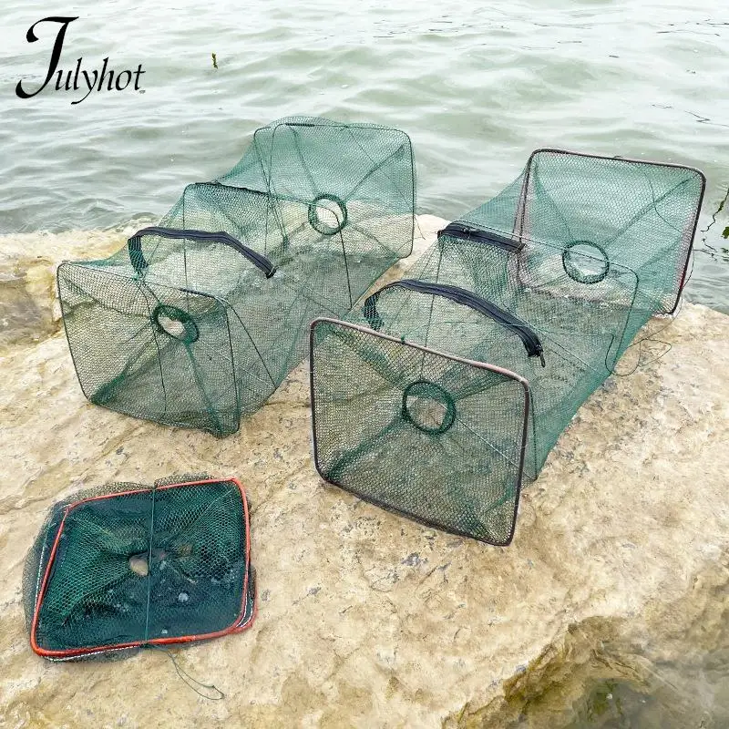 Foldable Fish Trap Net Fishing Gear Crab Prawn Shrimp Crayfish Lobster Crawdad Foldable fishing traps crayfish catcher fishing net