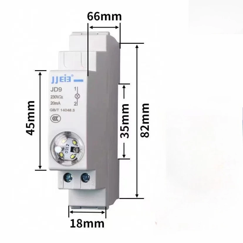 가이드형 표시등 JD9 LED 전원 신호등 24V220V 트랙형 2색등 C45 카드 레일 버튼