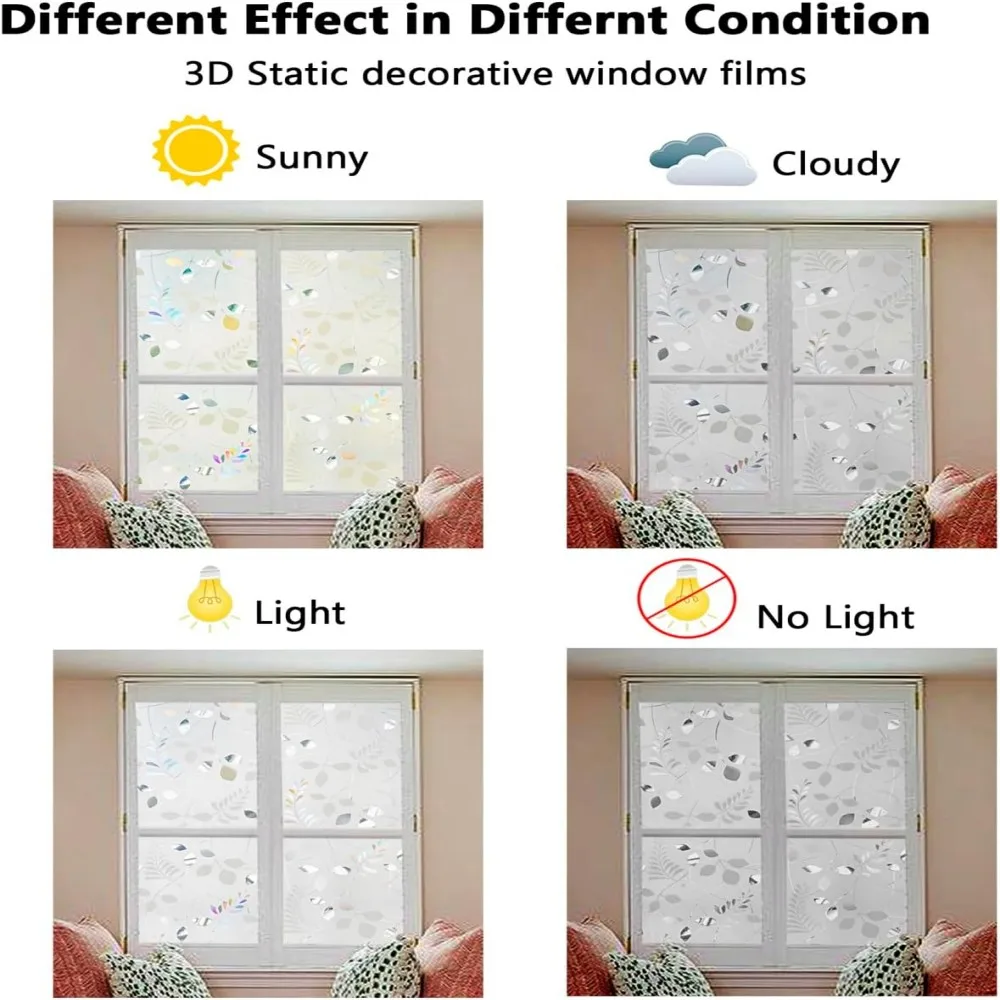 Window Privacy Film Stained Static Cling Glass Film 3D Decorative Colorful Glass Window Sticker for Home Sliding Door window film,window privacy film,window sticker