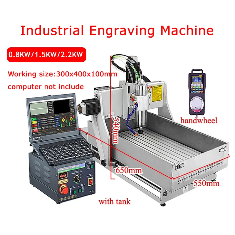 

LY CNC 40301500W 2200W 3axis Engraving Machine 800W Aluminum Router Milling Carving Engraver Woodworking Machine with Tank