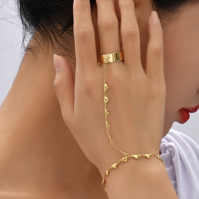 Amazon.com : Yheakne Boho Hamsa Finger Ring Bracelet Gold Ring Wrist  Bracelet Hand Chain Vintage Slave Bracelet Hand Harness Chain Bracelet  Jewelry for Women and Girls Gifts : Beauty & Personal Care