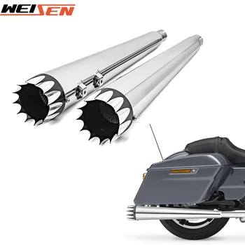 ท่อไอเสียแบบสวมทรงเมกะโฟนขนาด 4.4 นิ้ว สำหรับรถมอเตอร์ไซค์ฮาร์เลย์ ทัวริ่ง สตรีท ไกลด์ โร้ด คิง อิเล็คตร้า ไกลด์ ปี 1995-2016 1