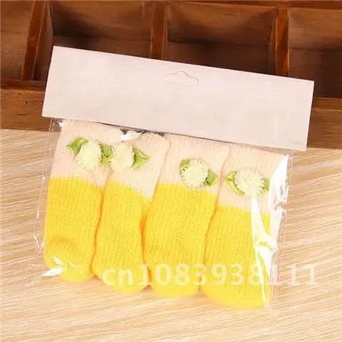 

4 Pieces Cartoon Home Decor Furniture Non-Slip Knitting Socks Chair Leg Covers Cat Paw Table Foot Protectors